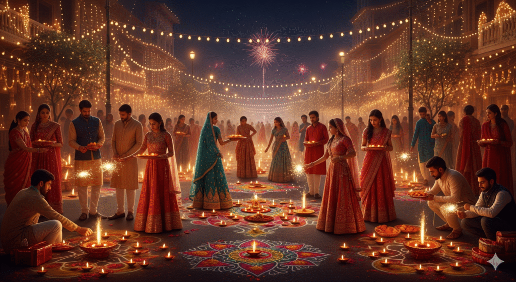 Diwali 2025 Mithila Panchang: दिवाली 2025 कब है? जानें तारीख, शुभ मुहूर्त, पूजा विधि और खास परंपराएँ 1 Diwali Celebration