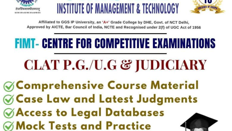 FIMT College Offers Free Coaching for CLAT 2026 UG & PG Aspirants