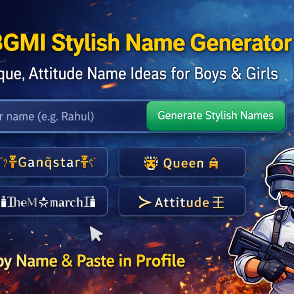 #1 BGMI Name Generator – ✿Gᴀᴍᴇʀ࿐, ༒♛𝗥𝗼𝗰𝗸𝗲𝗿𝗩𝗜𝗣♕༒
