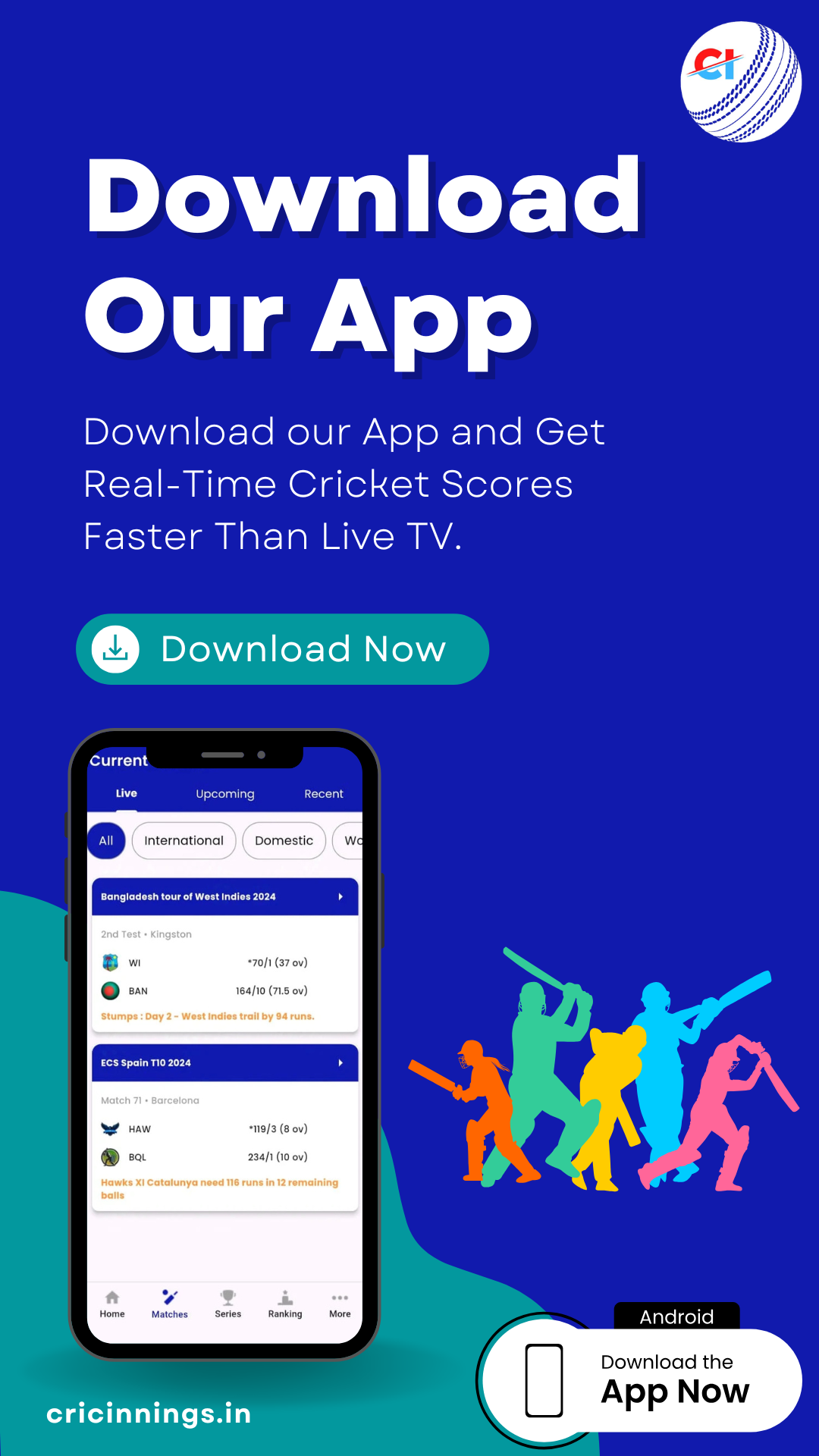 Download CricInnings Mobile App